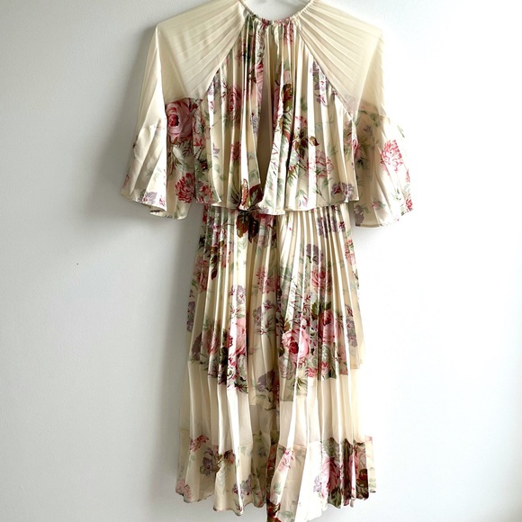 ASOS DESIGN Sheer & Solid Printed Midi Dress - Picture 7 of 13